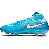 Nike Phantom Luna 2 Elite FG High-Top Soccer Cleats (FJ2572-400, Blue Fury/White) Size 11