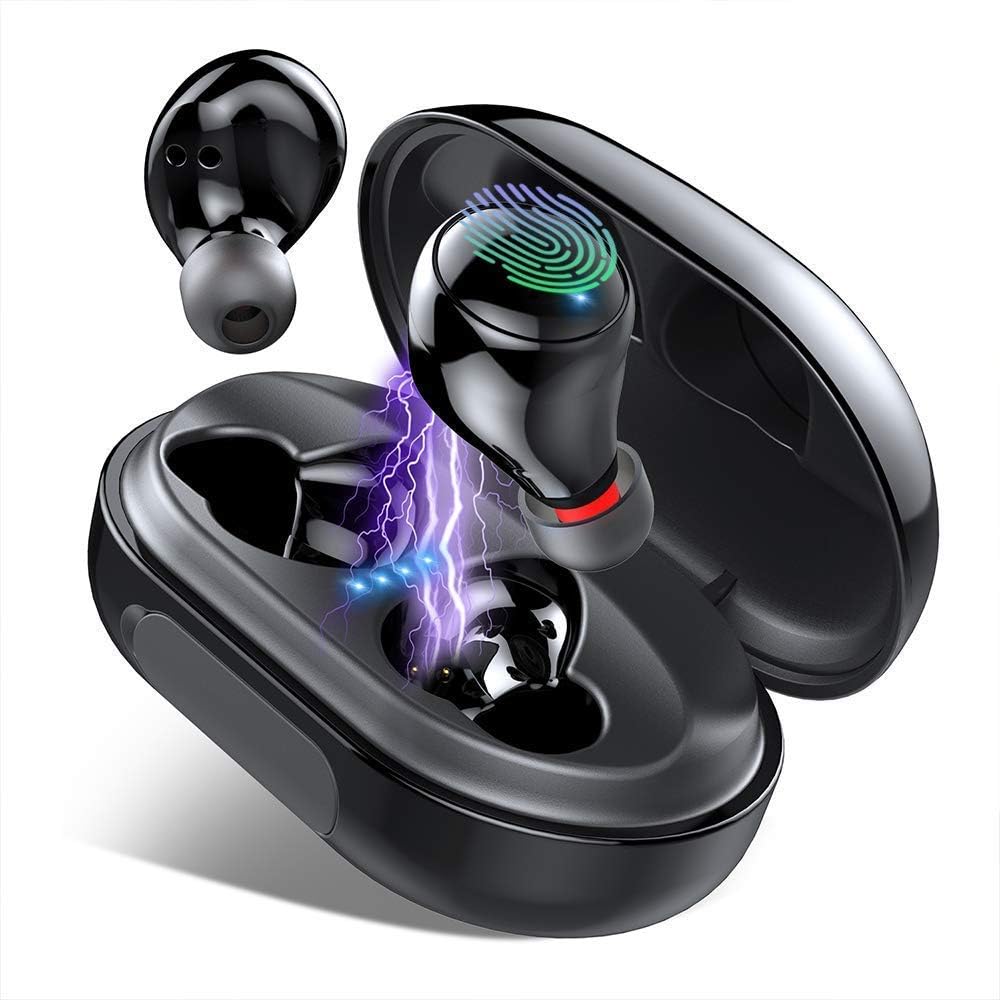 Donerton Wireless Earbuds, Bluetooth 5.0 Wireless Headphones 23H Playtime Deep Bass Stereo Sound True Wireless Earphones Earbuds with Mic, Headphones for Running, Stereo Calls, Low Latency