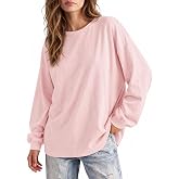 Tankaneo Womens Oversized Lantern Long Sleeve T-Shirts Loose Fit Tee Tops | Lightweight, Soft, Breathable, Fall, Spring, Casual, Basic, Daily, Crew Neck