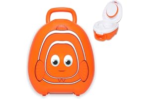 My Carry Potty - Clownfish Travel Potty, Award-Winning Portable Toddler Toilet Seat for Kids to Take Everywhere