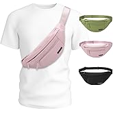 MAXTOP Large Fanny Pack Sling Bag with 4-Zipper Pockets Travel Essentials for Women Men Crossbody Bag,for Traveling Cycling Hiking Climbing Camping,Pink