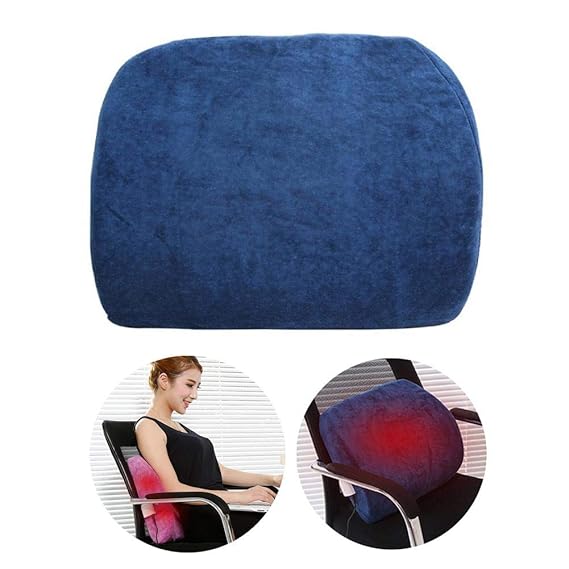 Electric Heated Cushion, USB Heated Lumbar Support Cushion for Back