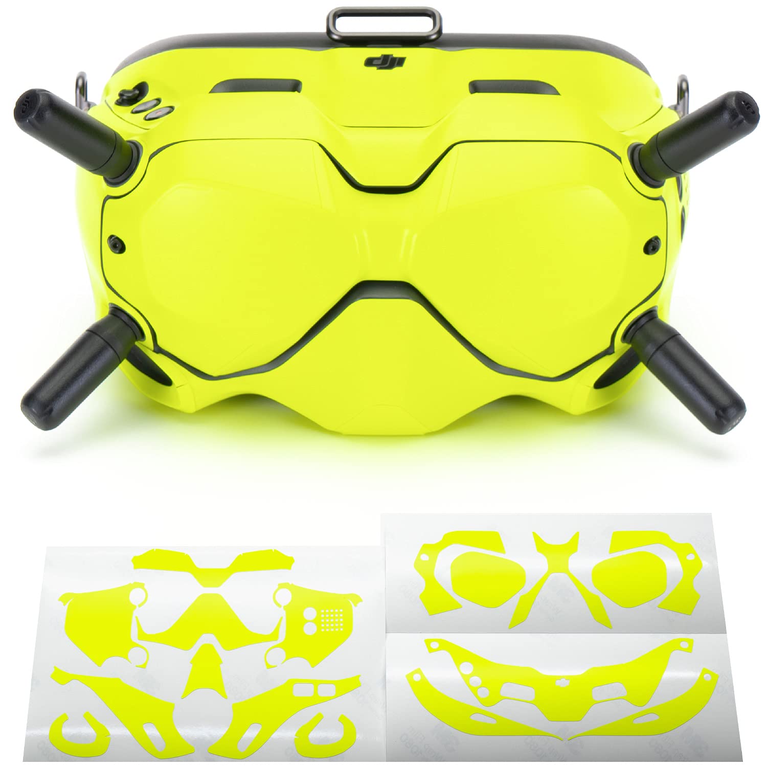 WRAPGRADE Skin Compatible with DJI FPV | Goggles V2 (NEON YELLOW)