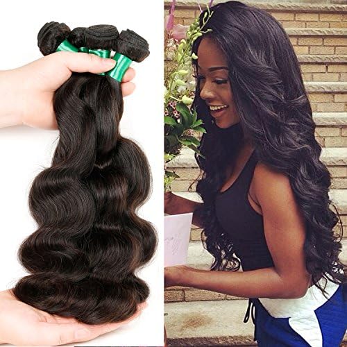 Brazilian Virgin Hair Weave 3 Bundles Body Wave Hair Bundles Unprocessed Virgin Remy Hair Brazilian Hair Extensions 8a Grade Natural Color Hair (16 16 18)
