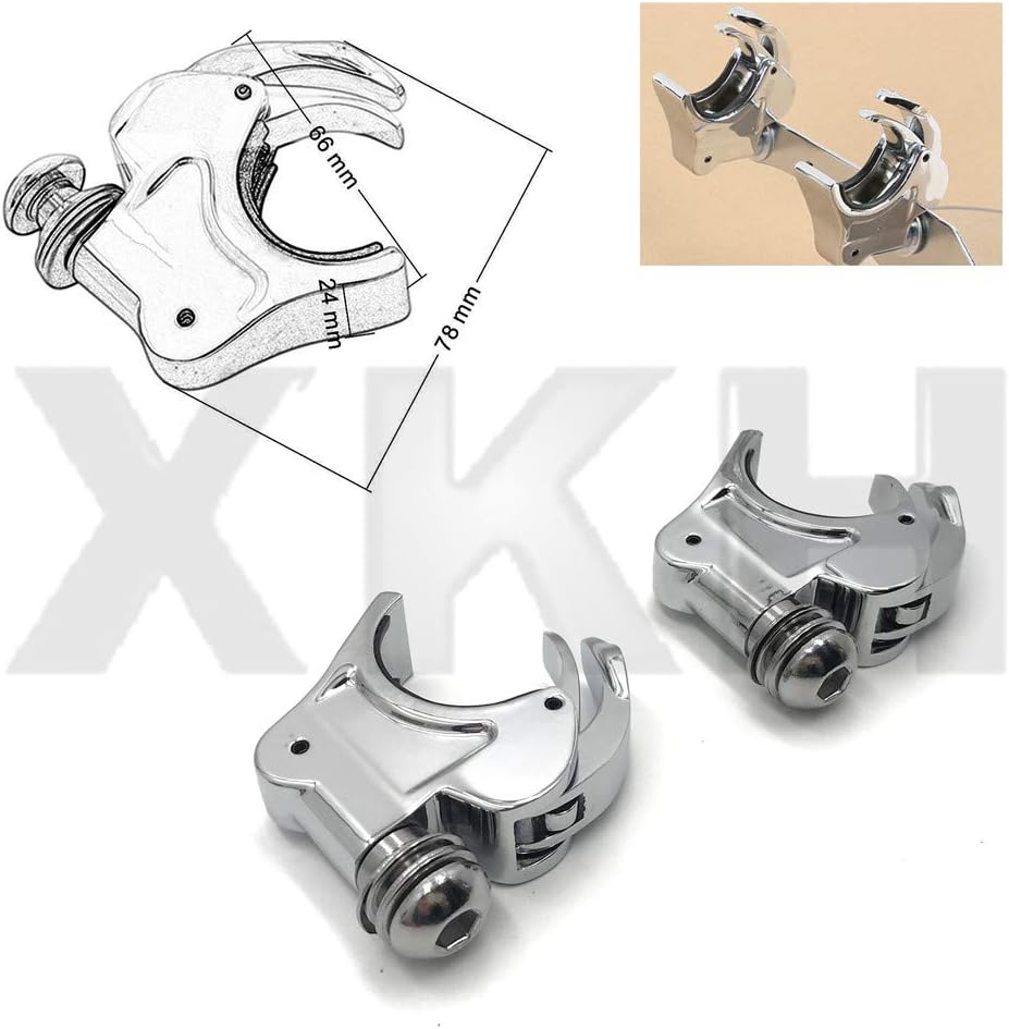 SMT- 2X Chrome 39mm Forks Quick Release Windshield Clamps Compatible With H-D Dyna Sportster [B07NVXH51H]