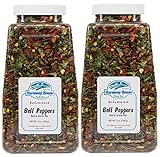 Harmony House Foods, Dried Mixed Red & Green Bell Peppers, Diced (12 oz, Quart Size Jar) - Set of 2