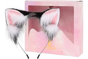 ADOLALA Cat Fox Wolf Ears Cosplay Long Fur Hair Headband Wolf Animal Anime Halloween Cosplay Costume for Girls