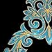 5pcs Sky Blue Big Flower Sequins Embroidered DIY Applique Iron Patches