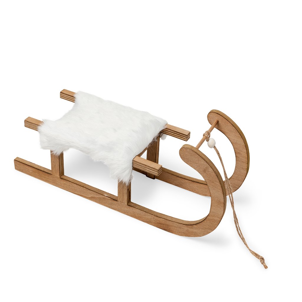 Nordic Style Apline Sledge Decoration Traditional Faux Fur