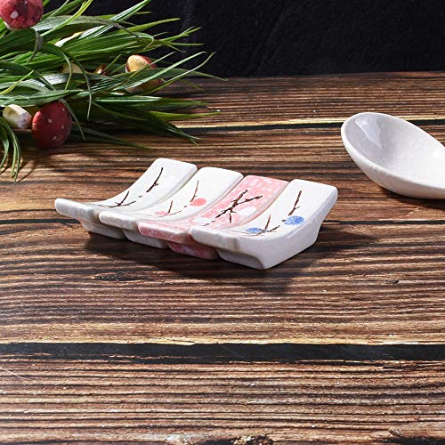 Japanese Style set of 4pcs Ceramic Chopstick Stand Rest Rack Spoon Fork Knife Holder Set