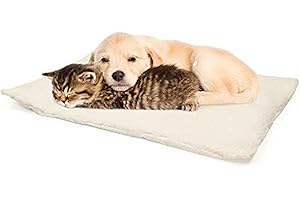 PARTYSAVING PET Palace Self Heating Snooze Pad Pet Bed Mat for Pets Cats Dogs and Kittens for Travel or Home, APL1344, White, Medium