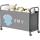 GRANNY SAYS Toy Chest with Wheels, 135L Extra Large Toy Storage Organizer, Metal Storage Box for Kids Toys, Toddlers Toy Bin 