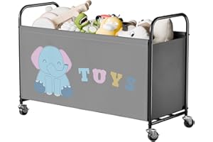 GRANNY SAYS Toy Box for Boys Girls, Extra Large Toy Chest Storage with Wheels, Metal Kids Toy Storage Organizer for Living Room Storage, 135L Toy Bins for Kids Organizer Stuffed Animals, Grey