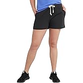 Hanes Womens Essentials Drawstring Shorts, Cotton Shorts for Women, Adjustable Shorts