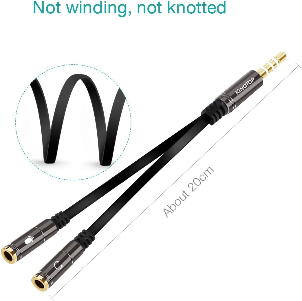 Kingtop 3.5mm Combo Audio Adapter Cable for PS4,Xbox One S,Tablet,Mobile Phone,PC Gaming Headsets and New Version Laptop: Electronics