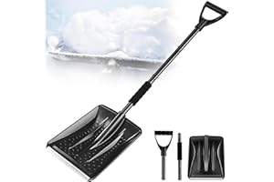 PLACHIDAY Snow Shovel for Driveway -Portable Shovel with Handle and Large Capacity for Snow Removal - Car Snow Shovel for Trunk Car Emergency Camping Home Garden