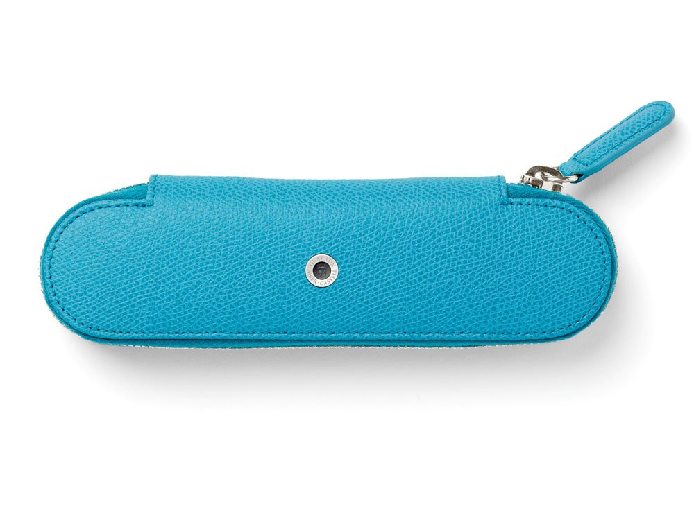 Faber-Castell GRAF 118674 Epsom Zip Case for 2 Writing Instruments Gulf Blue