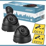 JUSTOP Dome Dummy CCTV Camera Twin Pack Black Outdoor Indoor Waterproof view 8