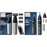 Philips Norelco Bodygroom Series 5000 Showerproof Body & Manscaping Trimmer for Men with Back Attachment, BG5025/40 + Philips