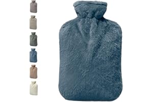 BICAREE Hot Water Bottle with Cover, 2L PVC Hot Water Bag for Neck, Shoulder Pain and Hand Feet Warmer, Menstrual Cramps, Hot