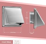 WeCooper 100mm 4in Stainless Steel Vent Cover with Backdraft Shutter view 5