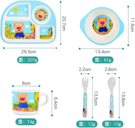 Zl Chufang De Dibujos Animados Bento Box Lunch Placa Alimentos Saludables Con Cuenco Copa Tenedor Cuchara For Los Ninos Y De Los Ninos Reutilizable Dividido Bebe Complemento Alimenticio Del En Amazon Es Hogar
