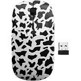sanacci 2.4GHz USB Wireless Mouse, Cow Skin Pattern, Ergonomic Slim Computer Mice for Kids
