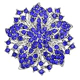 Danbihuabi Silver/gold Plated Vintage Crystal Rhinestone Brooch Pin 7 Colors (silver plated royal blue)