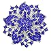 Danbihuabi Silver/gold Plated Vintage Crystal Rhinestone Brooch Pin 7 Colors (silver plated royal blue)
