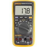 Fluke 17B+ Digital Multimeter, for Electrical Applications, Measures AC/DC Voltage 1000V, Current Measurements to 10A, Resistance, Continuity, Diode, Capacitance, Frequency, and Temperature Testing