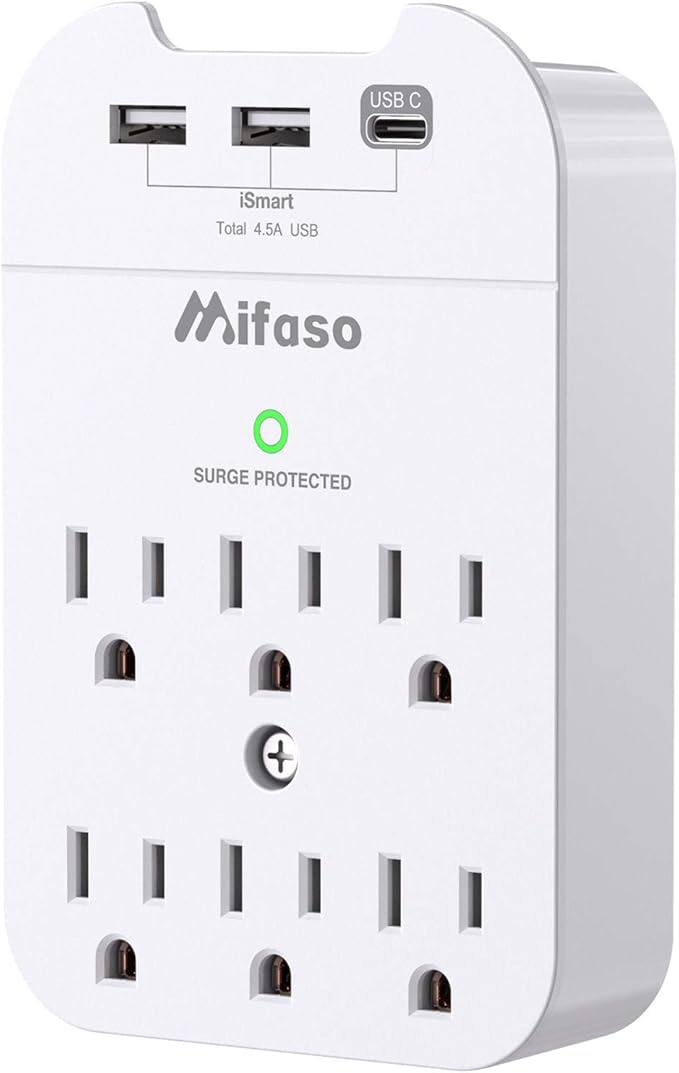 Surge Protector, USB Wall Charger, Multi Plug Outlets Extender with 3