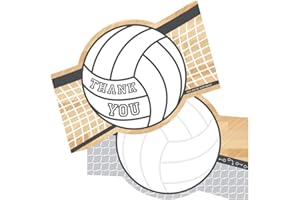 Bump, Set, Spike - Volleyball - Shaped Thank You Cards - Baby Shower or Birthday Party Thank You Note Cards with Envelopes - 