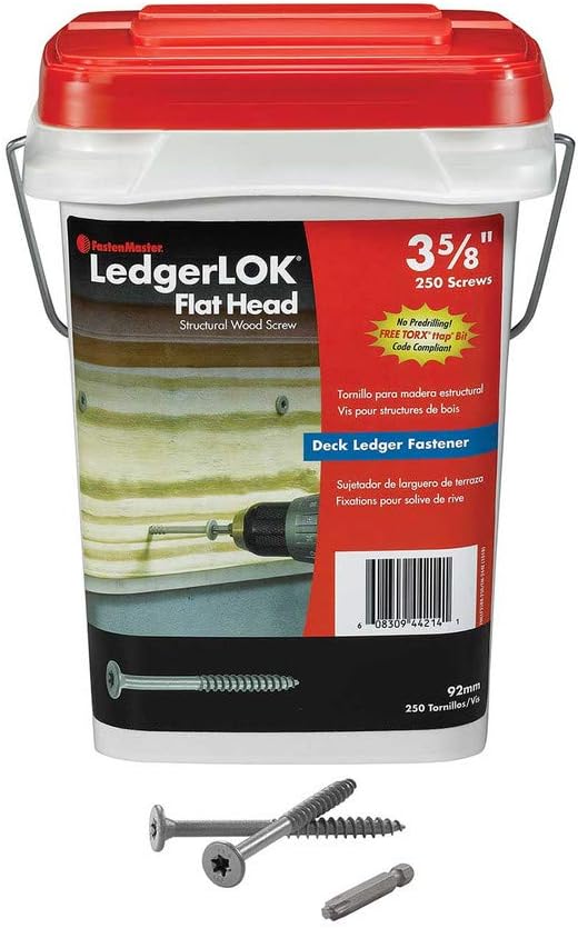 FastenMaster LedgerLok Flat Head Wood Screw - Bucket of 250-3-5/8"