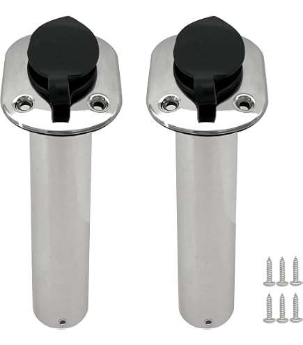 thumbnail image 2 of Boat Fittings Marine 316 Stainless Steel Rod Holder With Rubber Cap - New 2 of 4