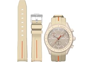 Niziruoup Rubber Strap for Omega x Swatch MoonSwatch Speedmaster/Rolex Watch/SEIKO Watch 20mm, Curved No Gap Premium Soft Durable Rubber Original Watch Bracelet Replacement Band for Men Women