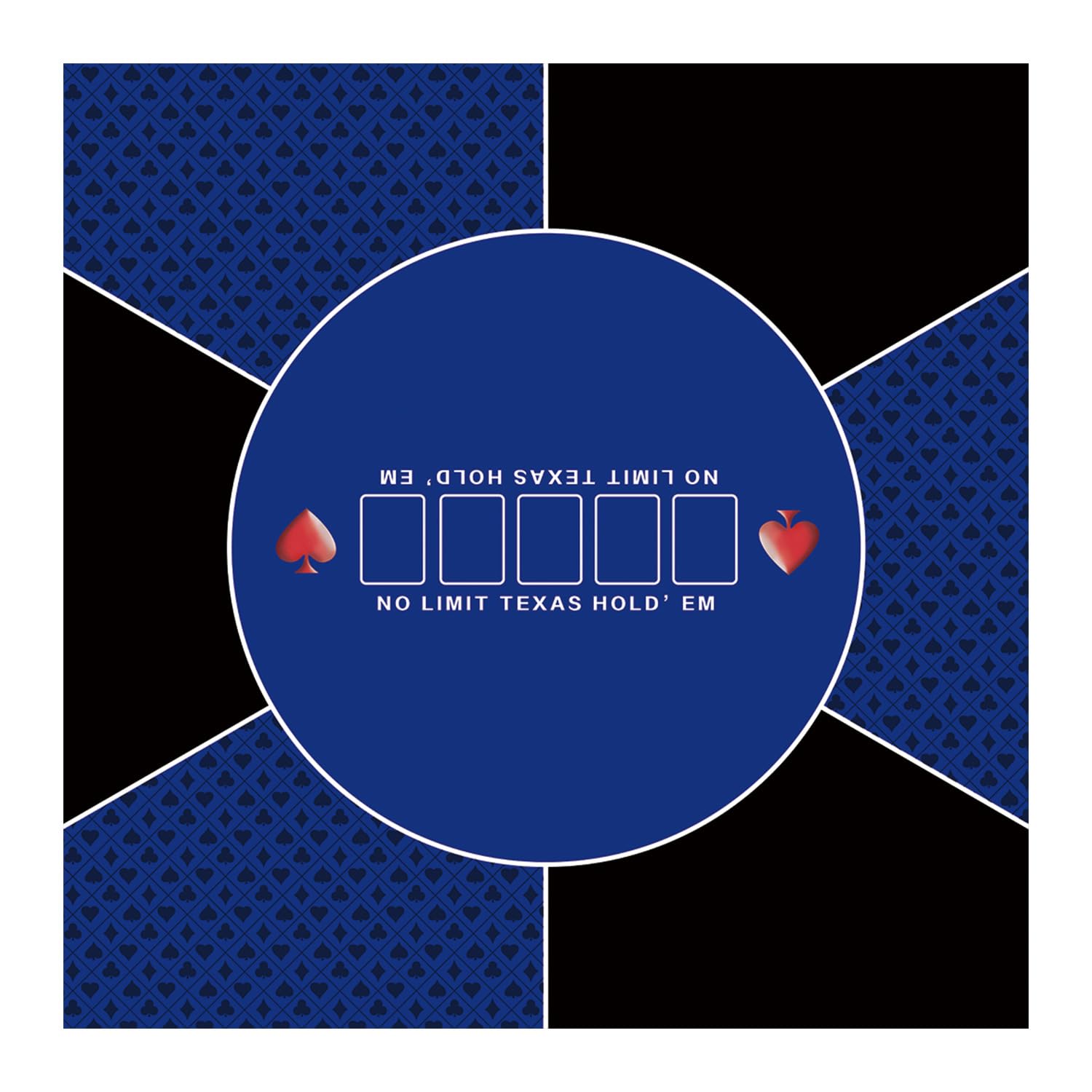 LaiEr 60/80/100/120/140/160cm Square Poker Mat Texas Hold'em Poker Rubber Mat Poker Topper for Tables Folding Portable Poker Table Top Layoutw for Poker Games Blackjack Casino(160 * 160cm Blue) โ image 1