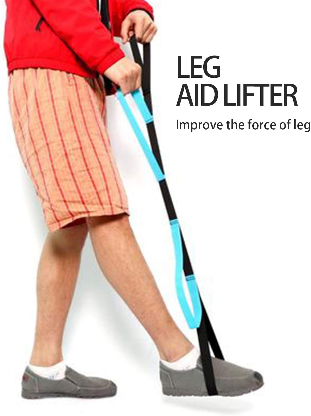 Leg &Thigh Lifter | 40 Inches Rigid Foot Lifter & Hand Grip for Elderly, Handicap, Disability,Nylon Liting Strap for Wheelchair, Bed, Car, Couch, Hip & Knee Replacement (1): Health & Personal Care