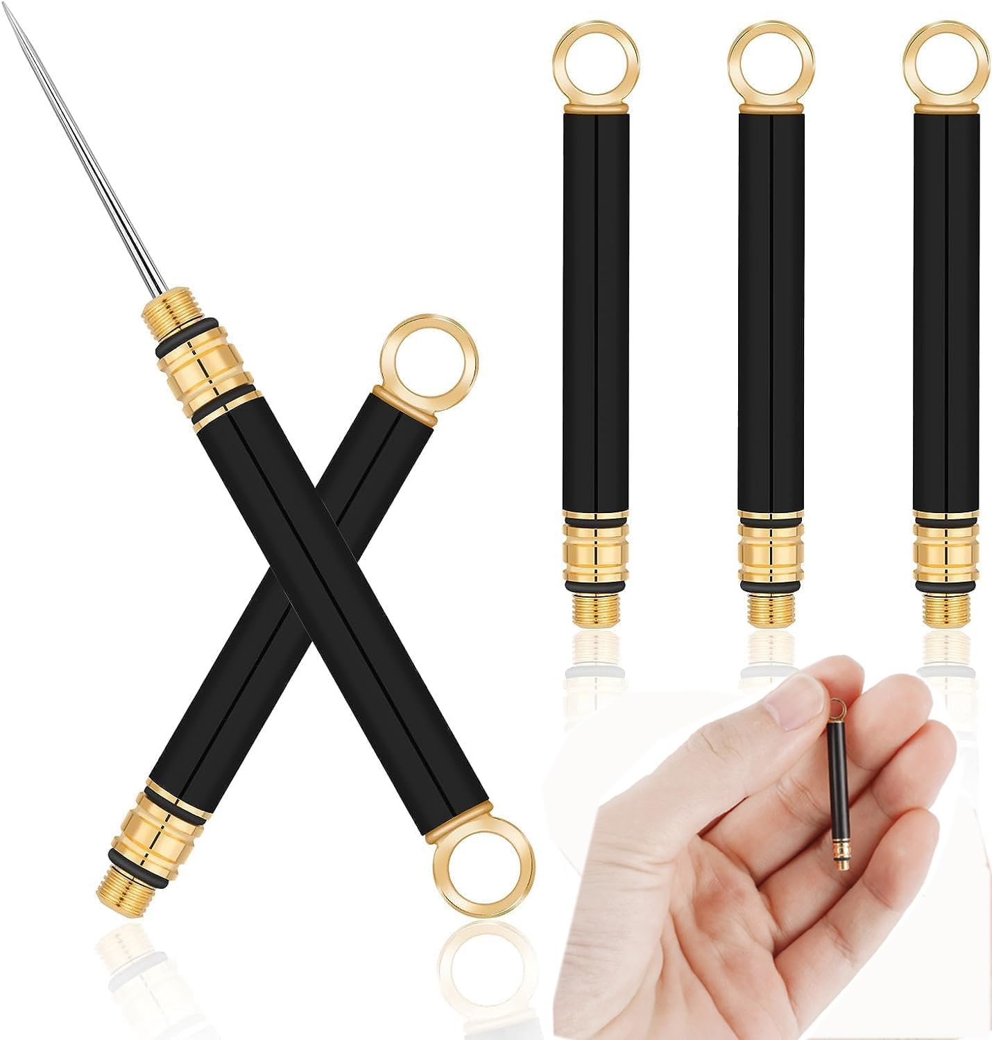 XINYUWIN 3 PCS Portable Titanium Toothpicks, Metal Toothpick with Protective Holder,Mini Stainless Steel Toothpick, Reusable Toothpicks Fruit Picks for Household Outdoor (Black) — image 1