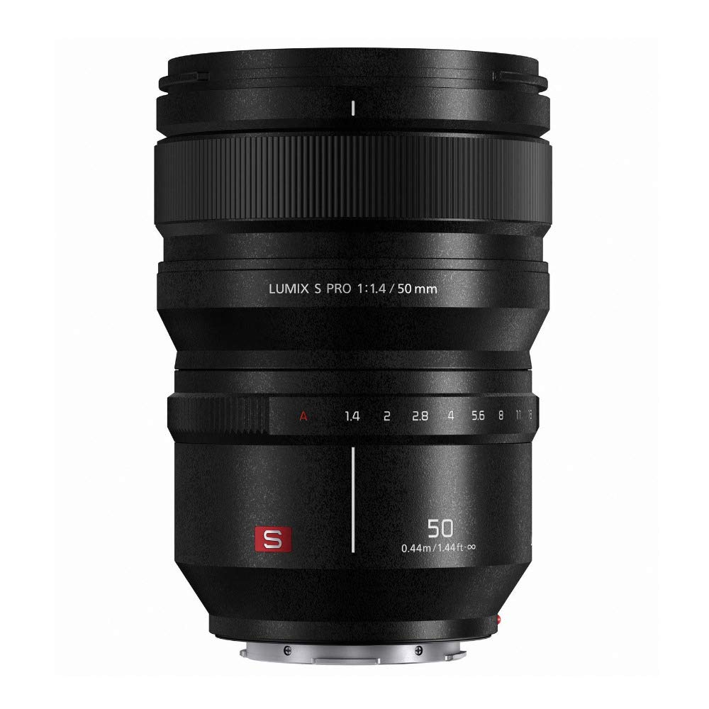 Lente Panasonic LUMIX S PRO 50 mm F1.4, montura L de fotograma completo, certificación LEICA, resistente al polvo, salpicaduras y congelación para cámaras sin espejo Panasonic LUMIX S Series - S-X50 (EE. UU.), Negro
