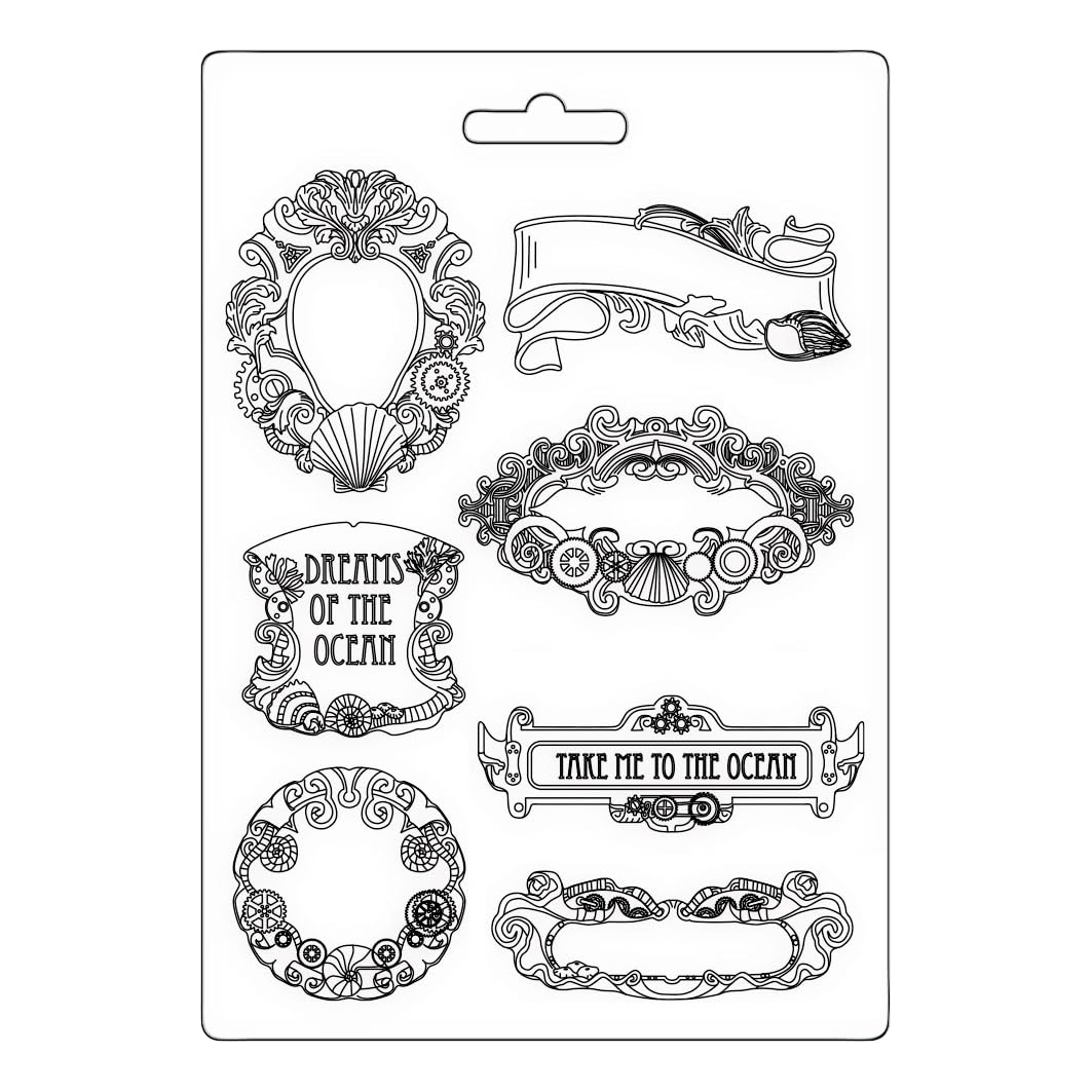 Stamperia Soft Mould A5 Songs of The Sea Labels, 0, One Size