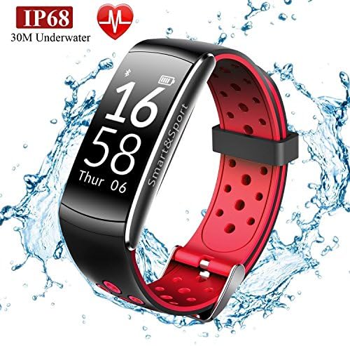 Fitness Tracker, 30 Meters IP68 Swimming Waterproof Activity Tracker with Heart Rate Pedometer Bluetooth Distance Calories Counter Sleep Monitor SportsTracker etc for IOS &amp;Android Smart Phone