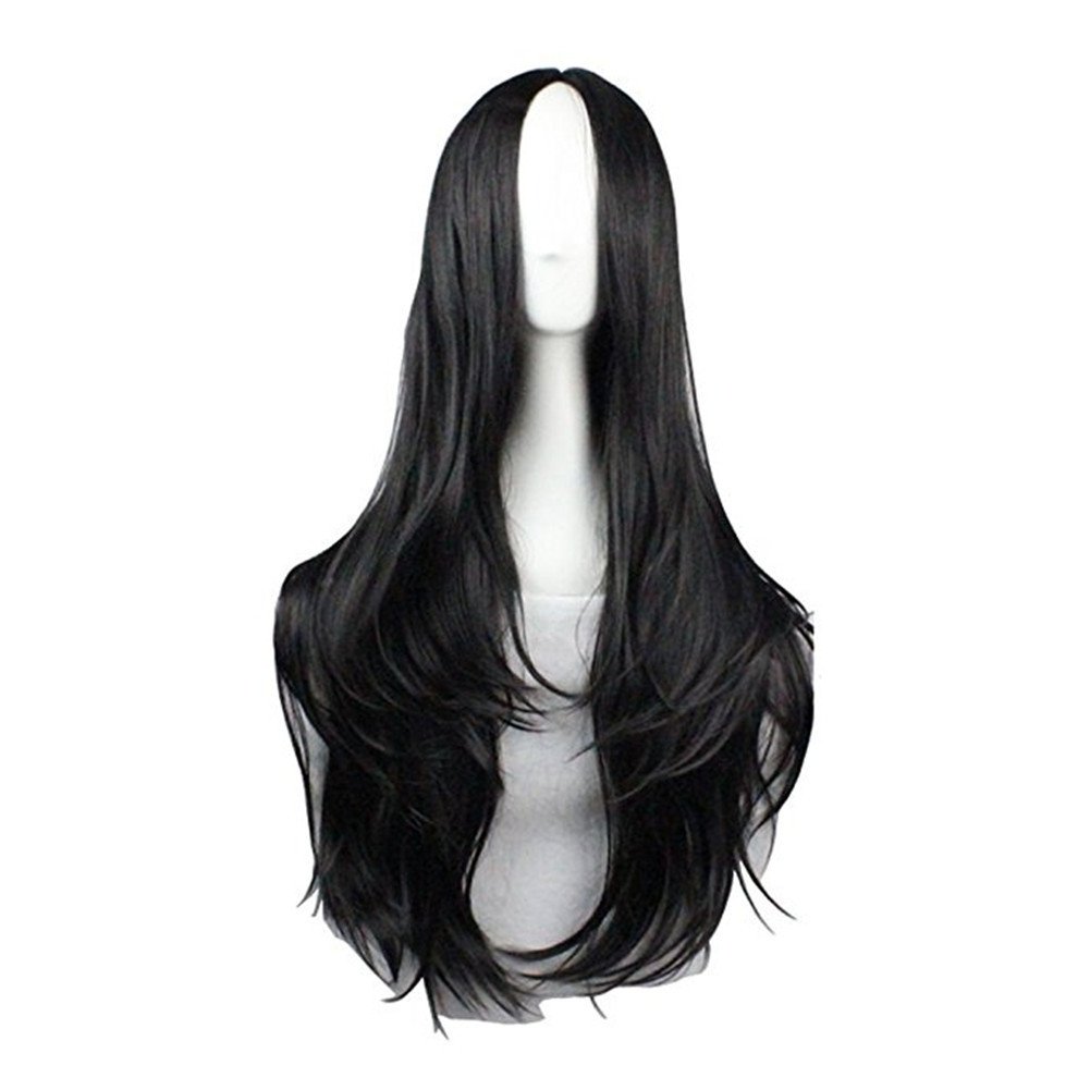 29.5 Inches 75cm Long Curly Wigs For Women Heat Resistant Synthetic Wavy Wig Cosplay Halloween Costume Wig