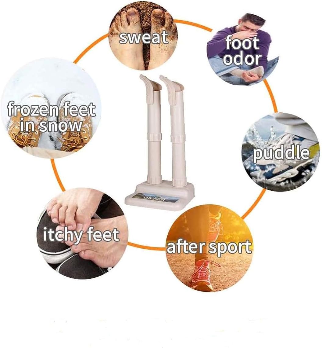 Boot Dryer&Warmer-Electric Shoe Dryer,With ON/OFF Button,Noiseless,Constant Temprature W/Heat Blower for shoes,Boots,Gloves,Socks,BEIGE: Shoes