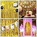 5 Pack 3.28 ft x 6.56 ft Metallic Tinsel Foil Fringe Curtains for Party Photo Backdrop(Gold)