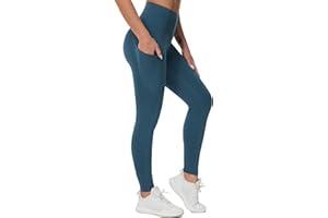 THE GYM PEOPLE Thick High Waist Yoga Pants with Pockets, Tummy Control Workout Running Yoga Leggings for Women