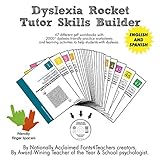 Dyslexia Rocket Tutor Skills Builder CD-ROM + Finger Spacers | Dyslexia Games | 47 Printable Workbooks | +2000 Practice Worksheets | For Kids from 4 to 10 Years.