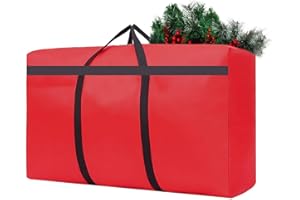 HikooLSS Small Christmas Tree Storage Bag 4Ft/5Ft Heavy Duty Reusable 600D Oxford Fabric Xmas Tree Bag/Container/Holder for Short Artificial Christmas Tree(39" X 12" X 24") Red