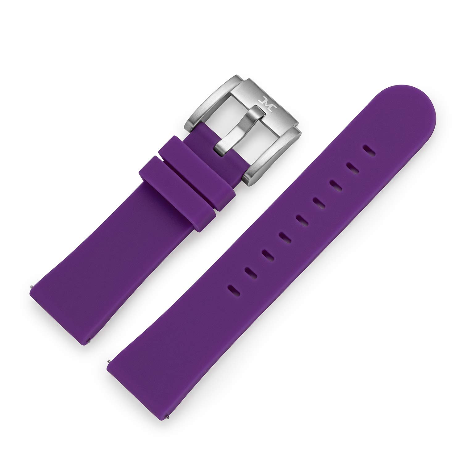 TW Steel Marc Coblen silicone watch strap, 22 mm, with steel clasp, Purple, Strap.