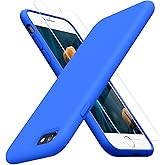 Miracase Ultra Slim Designed for iPhone SE Case 2022(3rd Gen)/iPhone SE Case(2nd Gen)/iPhone 7 Case/iPhone 8 Case with Screen Protector, Multi-Color Silicone Shockproof Phone Case(Mediterranean Blue)