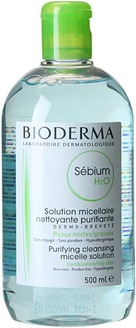 Bioderma Sebium H2O Purifying Micelle Solution 500ml Combo Oily Skin